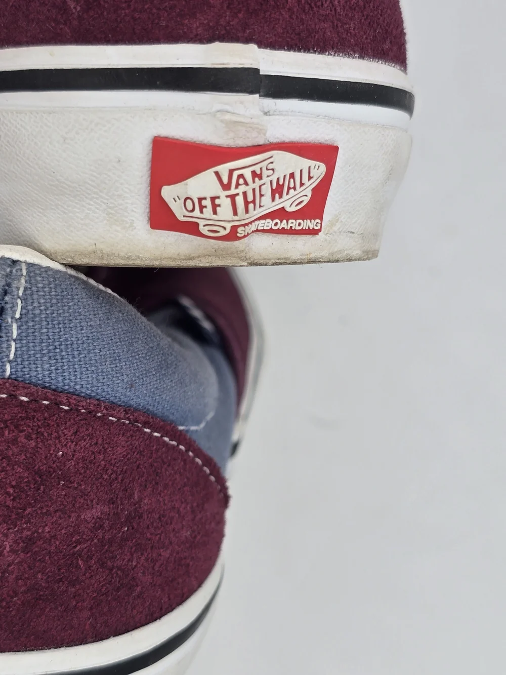 Vans Skate Slip-On Maroon Blue Suede Sneakers Men's Size 9